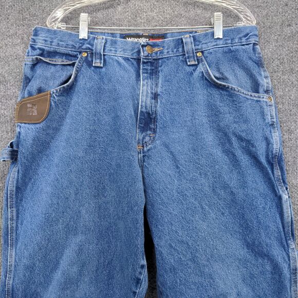 Wrangler Men's Riggs Workwear Carpenter Jeans Blue Size 38x32 Hammer Loop Cotton - Picture 7 of 15